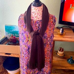 Echo Soft Brown Fringe Scarf 🧣